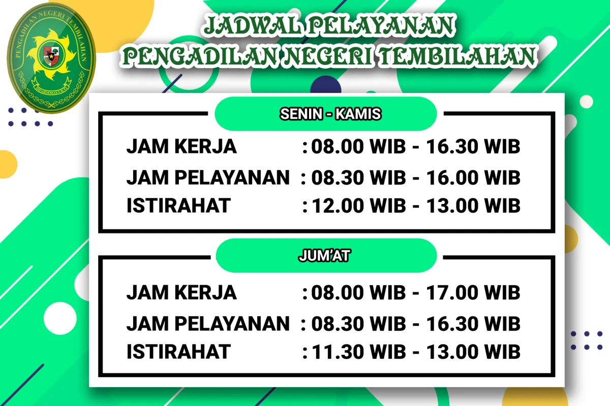 JAM KERJA / JAM PELAYANAN